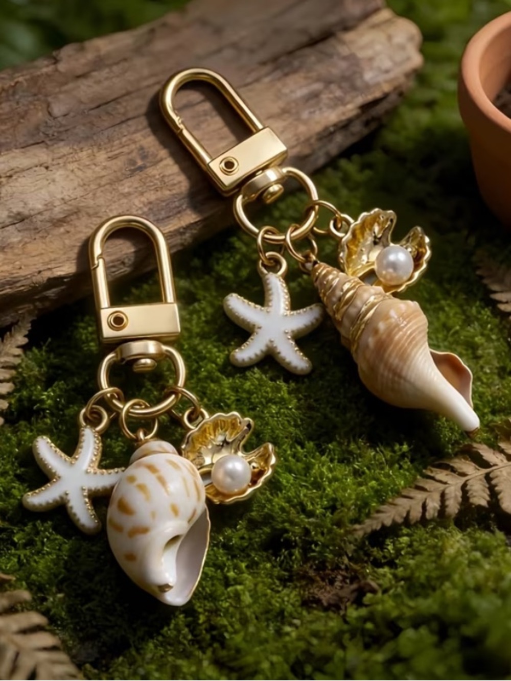 Gold Shell & Starfish Keychain/Bag Charm- Buyer’s Choice